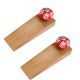 2 Pieces Red White Leaf Wooden Door Stopper